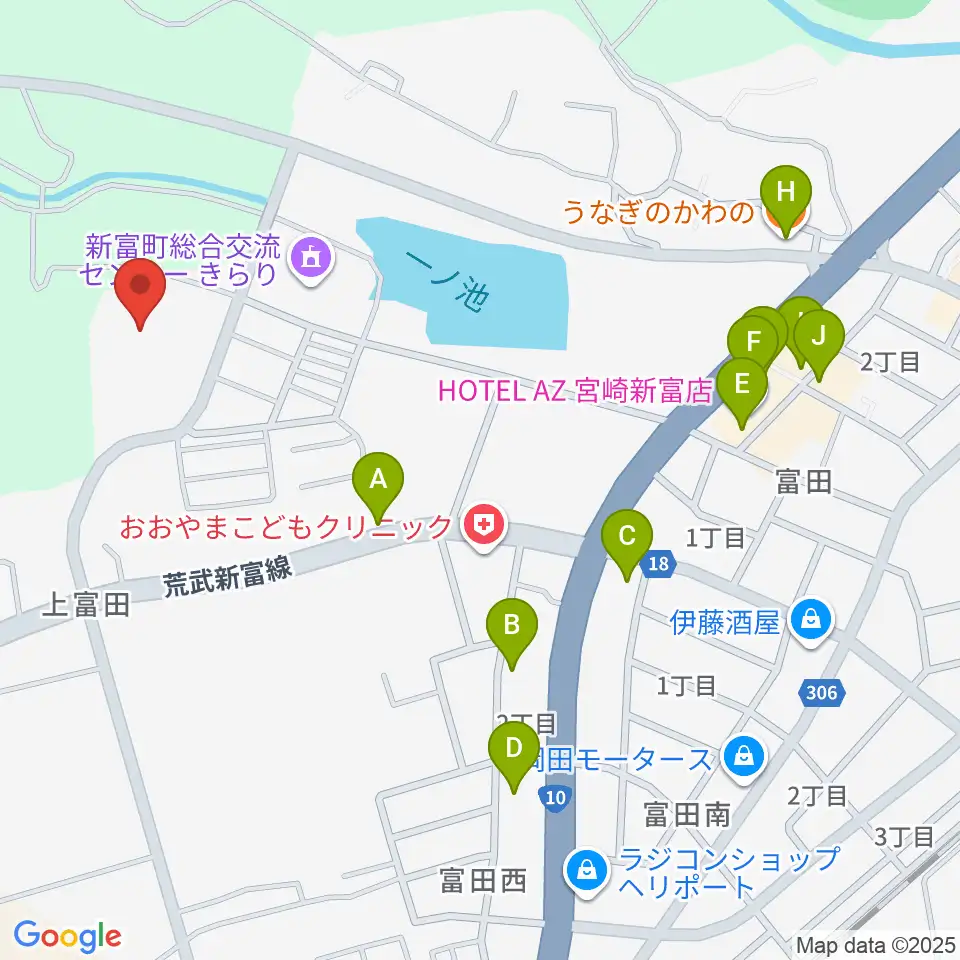 新富町文化会館周辺のファミレス・ファーストフード一覧地図