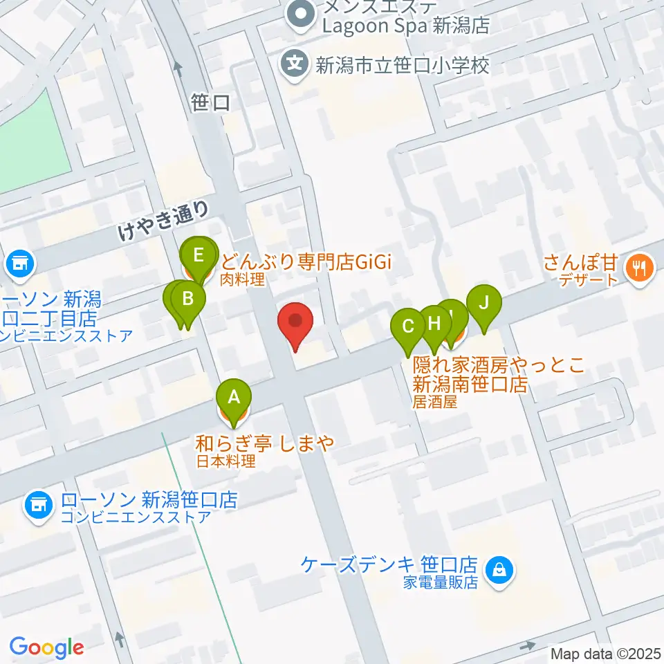 桐朋 子供のための音楽教室 新潟教室周辺のファミレス・ファーストフード一覧地図