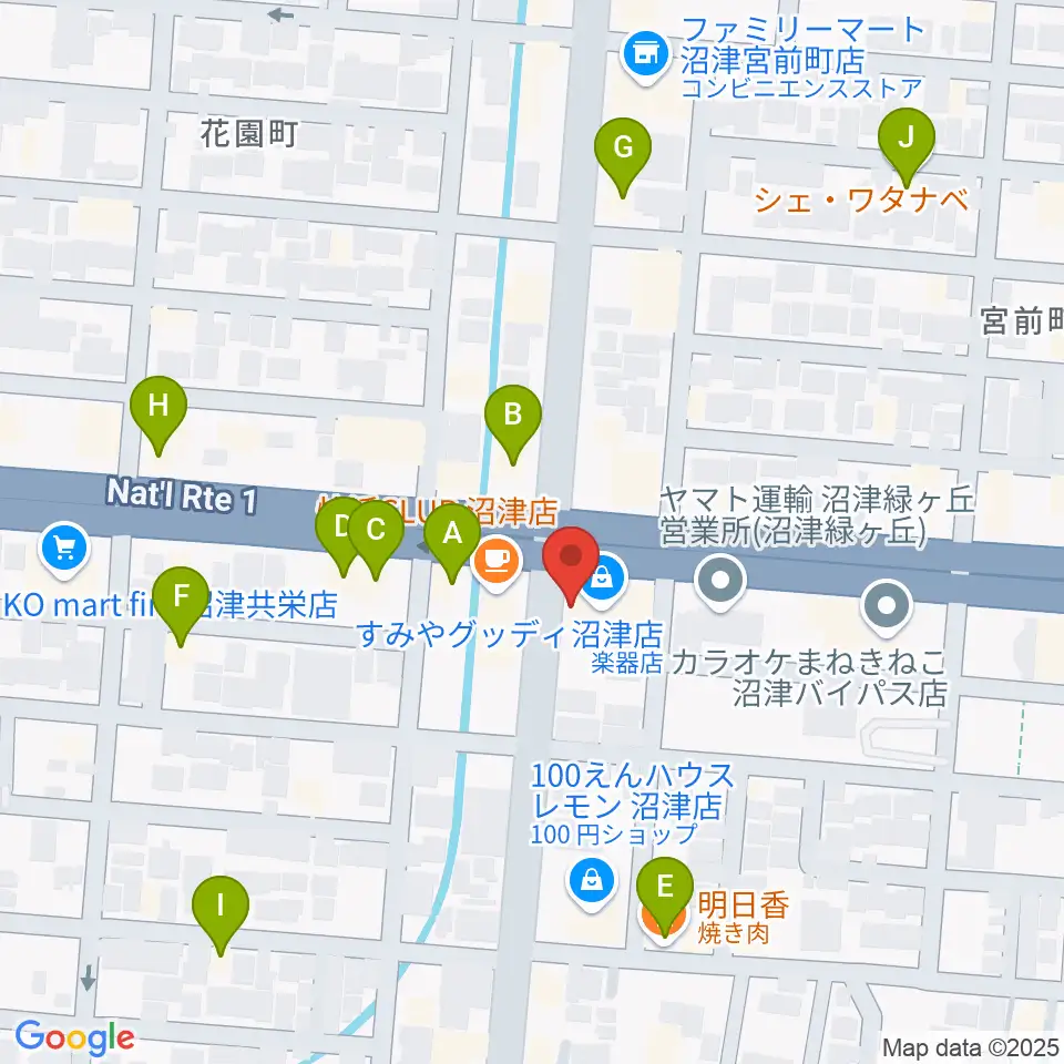 桐朋 子供のための音楽教室 富士教室周辺のファミレス・ファーストフード一覧地図