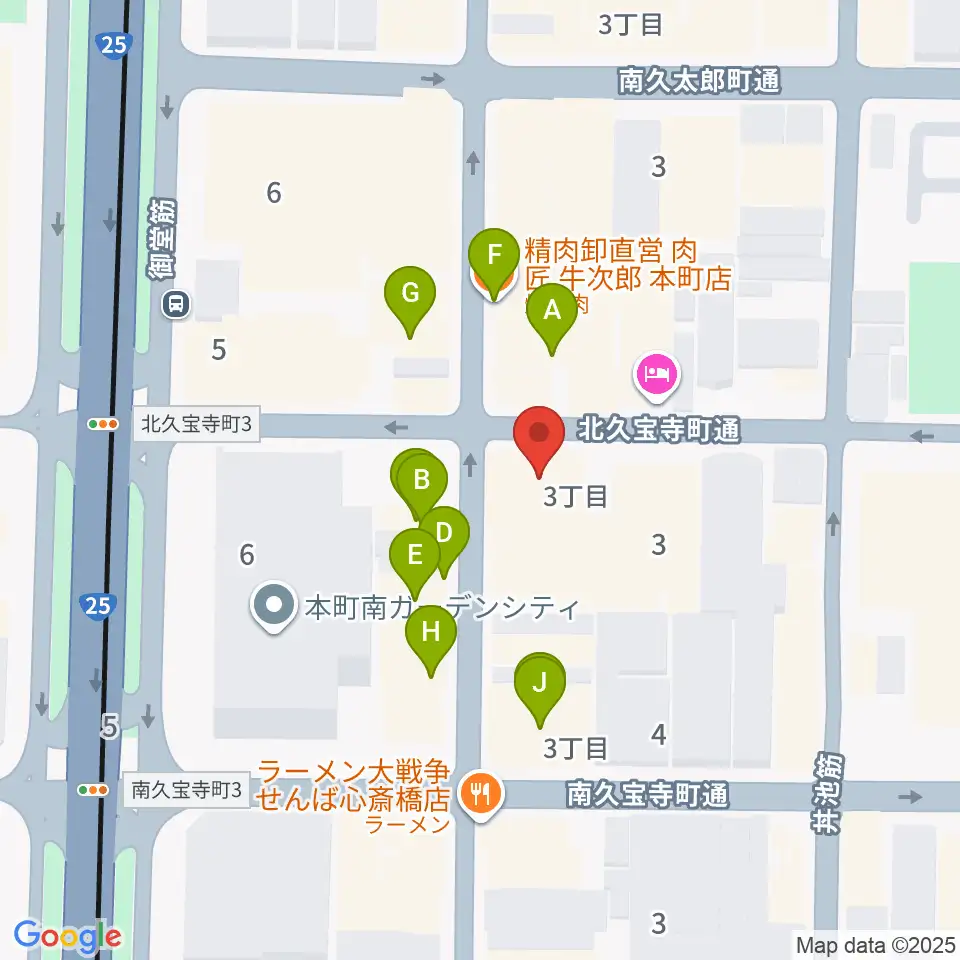 桐朋 子供のための音楽教室 大阪教室周辺のファミレス・ファーストフード一覧地図