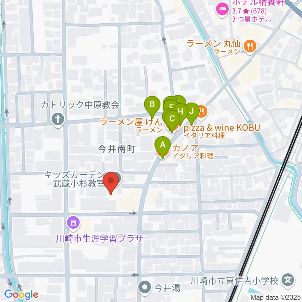 シャコンヌ音楽教室周辺のファミレス・ファーストフード一覧地図