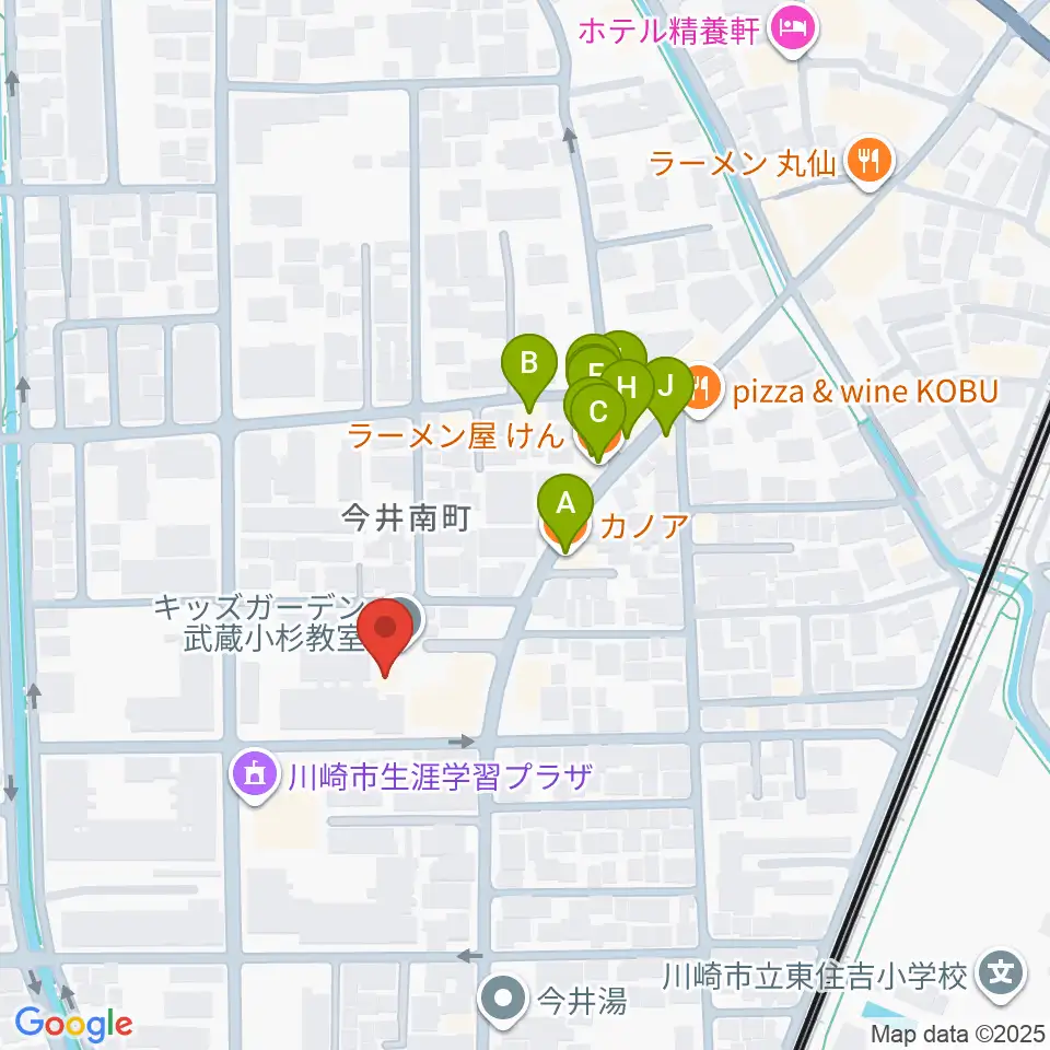 シャコンヌ音楽教室周辺のファミレス・ファーストフード一覧地図