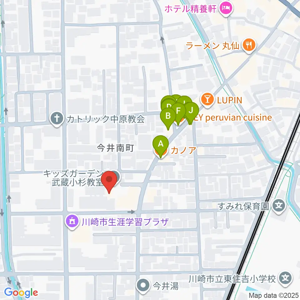 シャコンヌ音楽教室周辺のファミレス・ファーストフード一覧地図