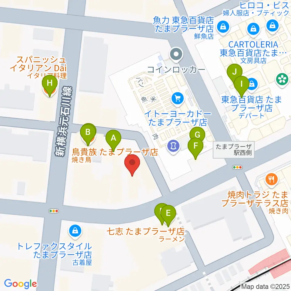 音教楽器店周辺のファミレス・ファーストフード一覧地図