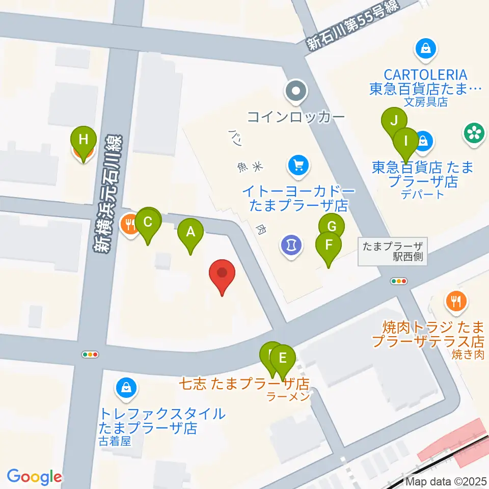音教楽器店周辺のファミレス・ファーストフード一覧地図