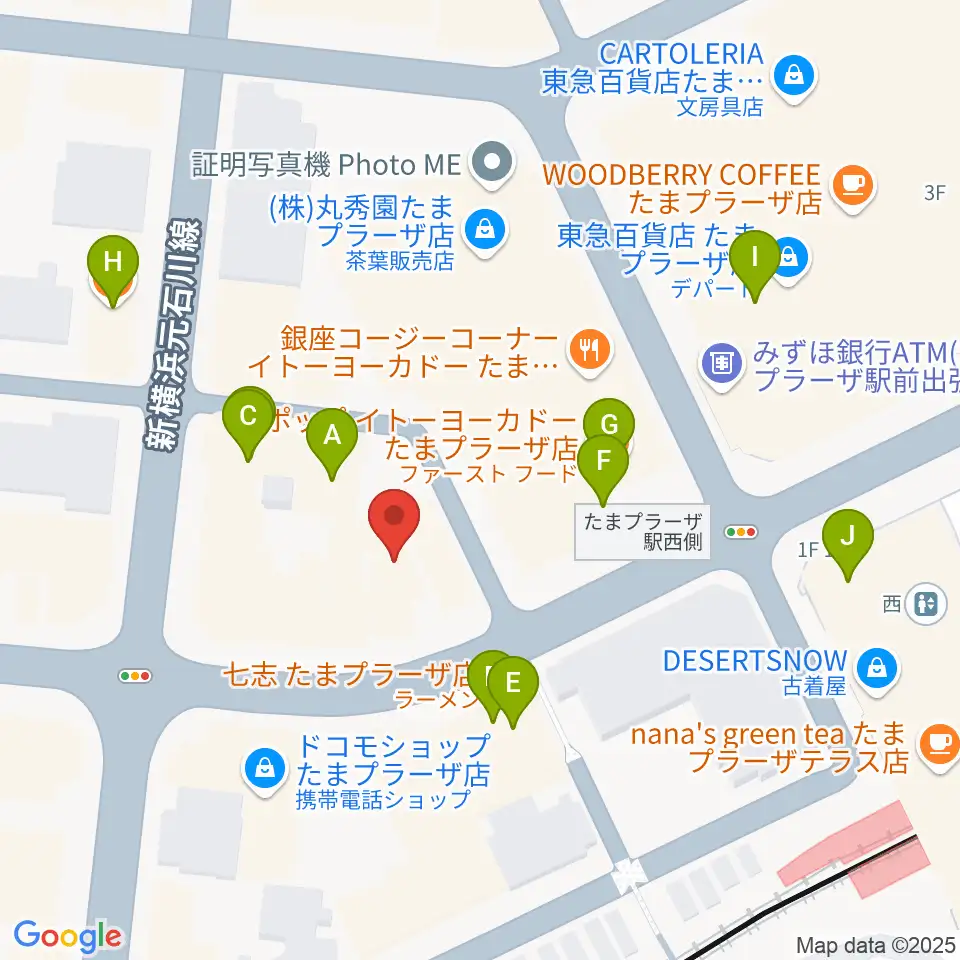 音教楽器店周辺のファミレス・ファーストフード一覧地図