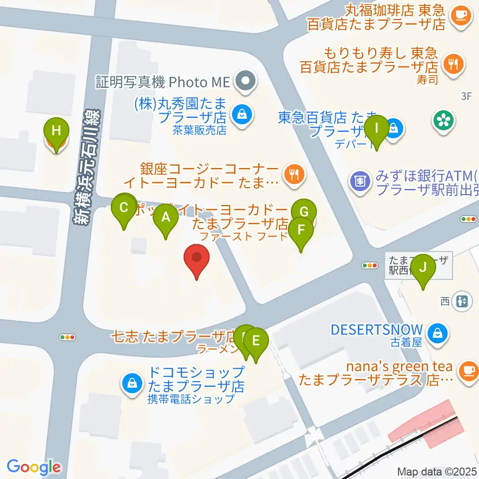 音教楽器店周辺のファミレス・ファーストフード一覧地図