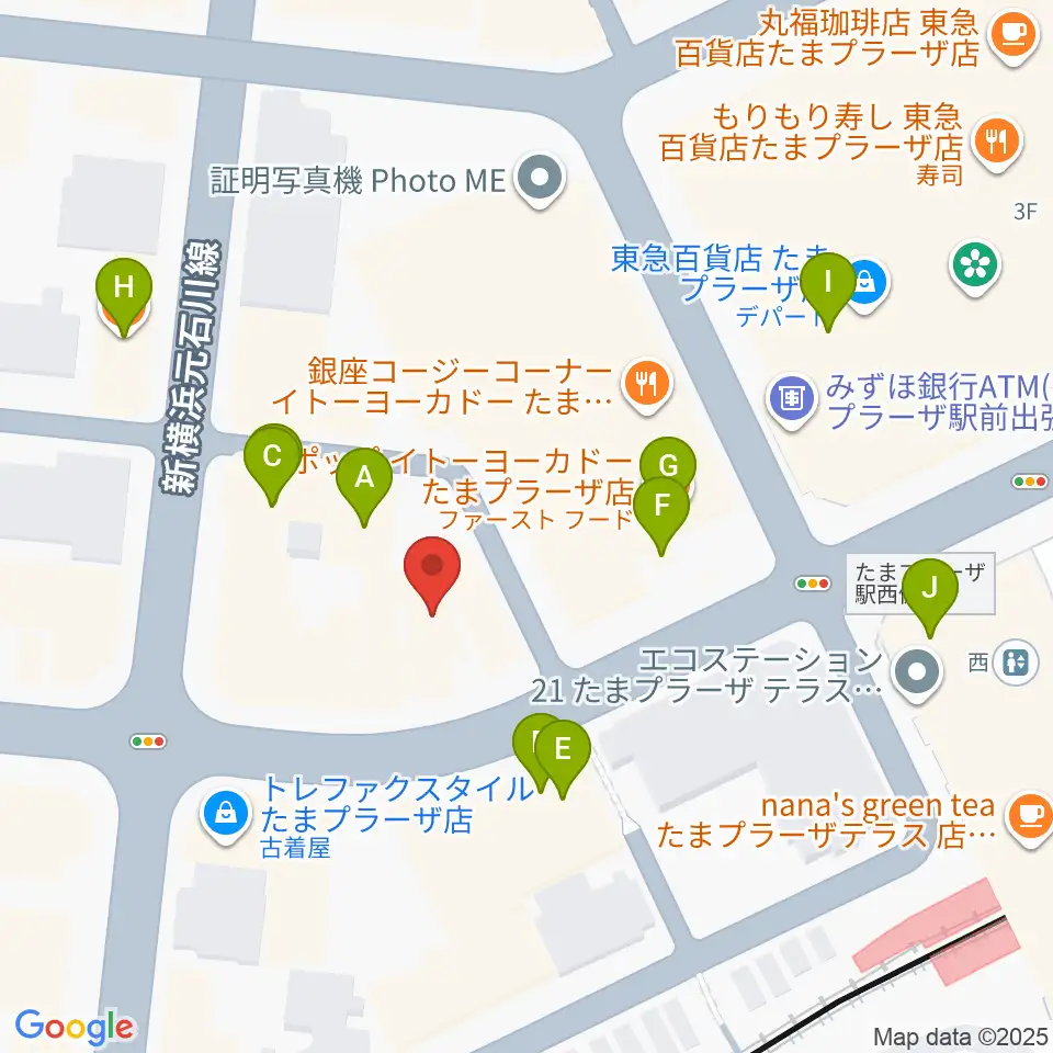 音教楽器店周辺のファミレス・ファーストフード一覧地図