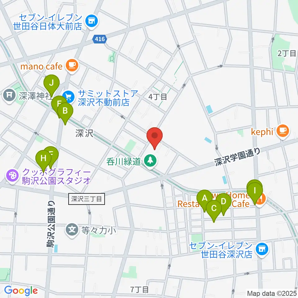 アライブレコーディングスタジオ周辺のファミレス・ファーストフード一覧地図