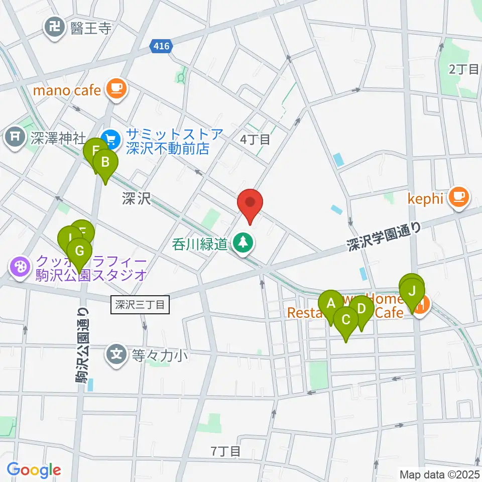 アライブレコーディングスタジオ周辺のファミレス・ファーストフード一覧地図