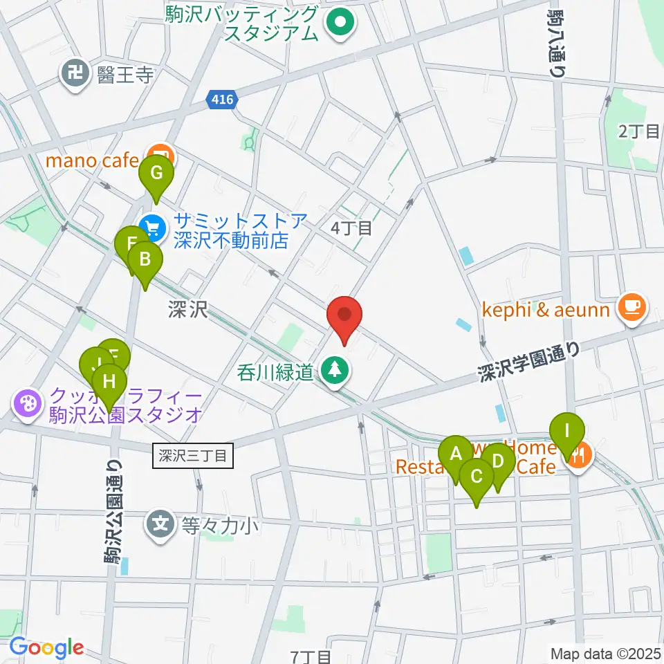 アライブレコーディングスタジオ周辺のファミレス・ファーストフード一覧地図