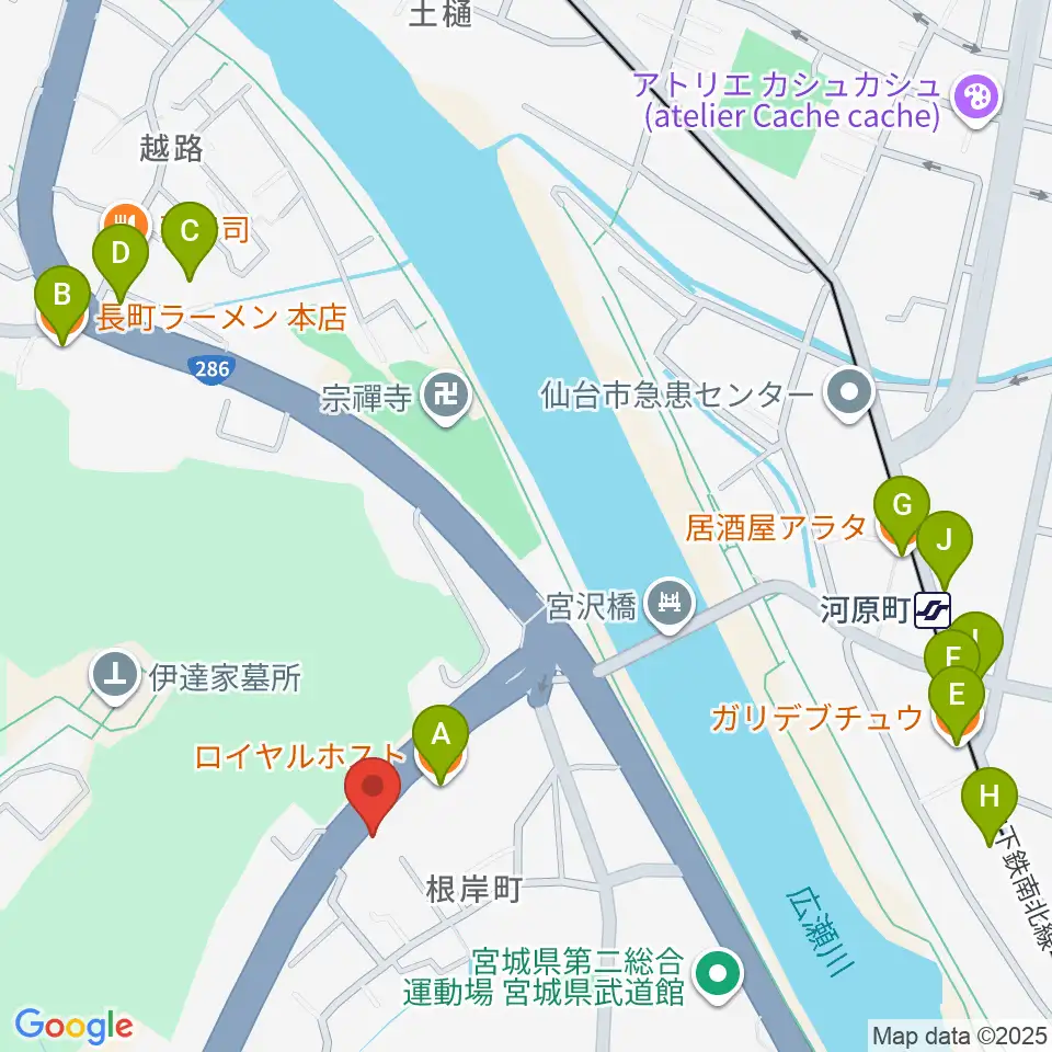 STUDIO B/2 286店周辺のファミレス・ファーストフード一覧地図