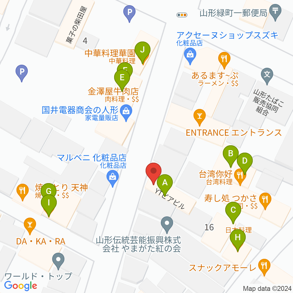 フランク ロイド ライト周辺のファミレス・ファーストフード一覧地図