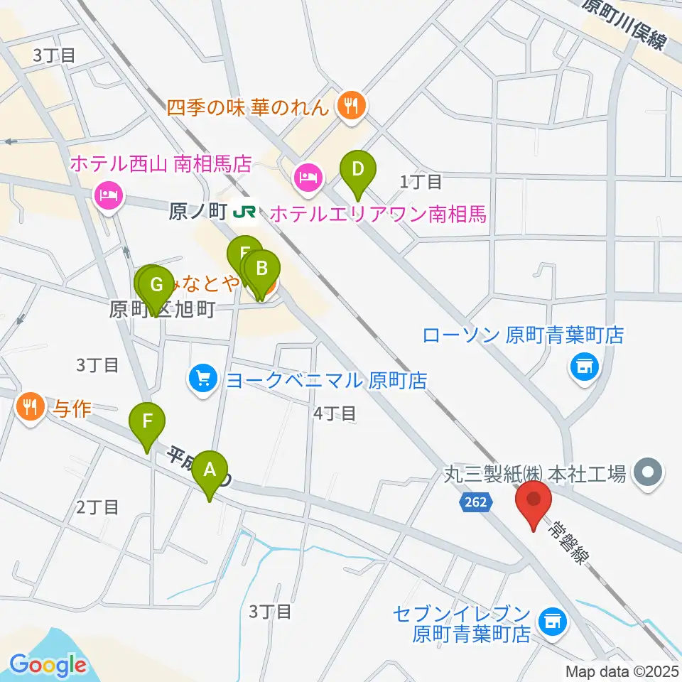 南相馬BACK BEAT サウンドファクトリースタジオ周辺のファミレス・ファーストフード一覧地図
