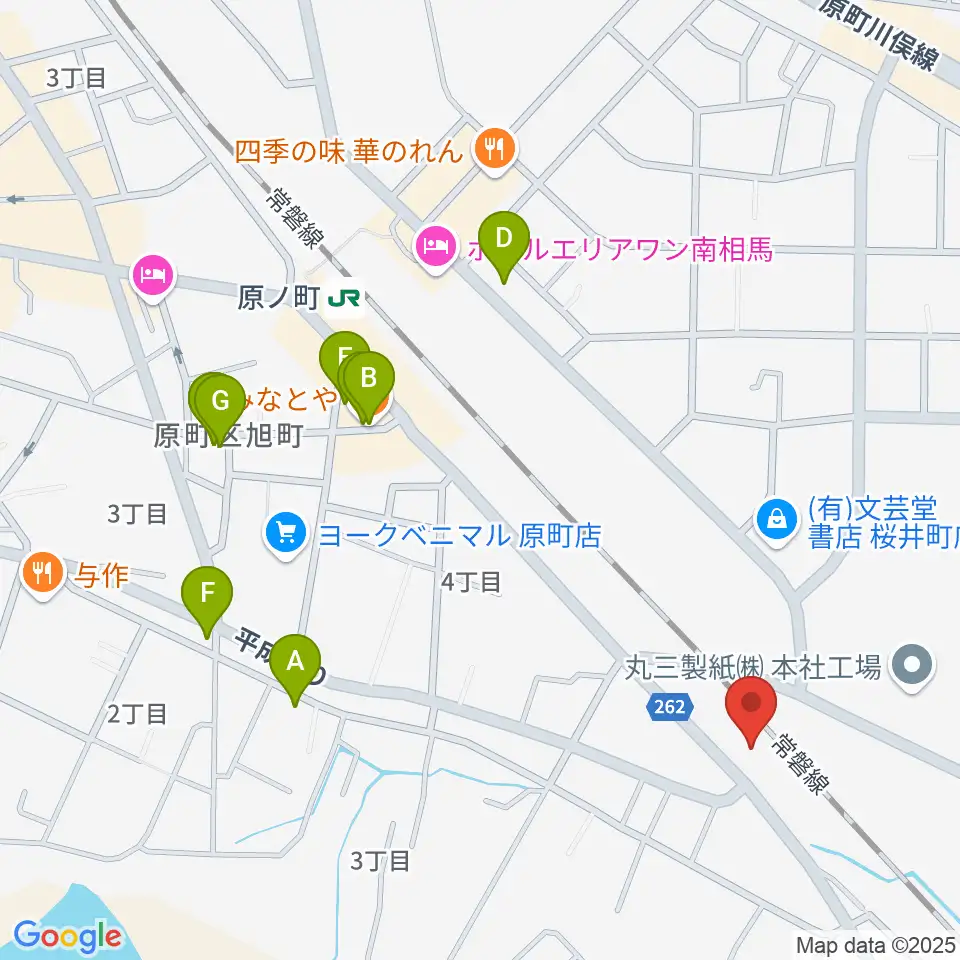 南相馬BACK BEAT サウンドファクトリースタジオ周辺のファミレス・ファーストフード一覧地図