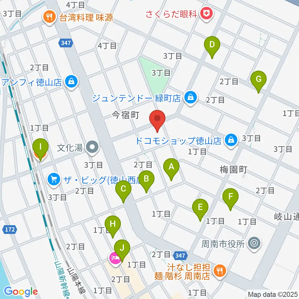 ポップス川上周南ピアノ館周辺のファミレス・ファーストフード一覧地図