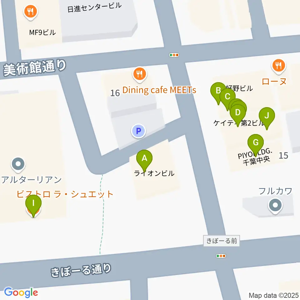 千葉スターナイト周辺のファミレス・ファーストフード一覧地図