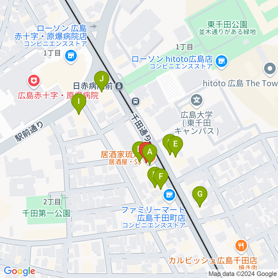 Studio 5150周辺のファミレス・ファーストフード一覧地図