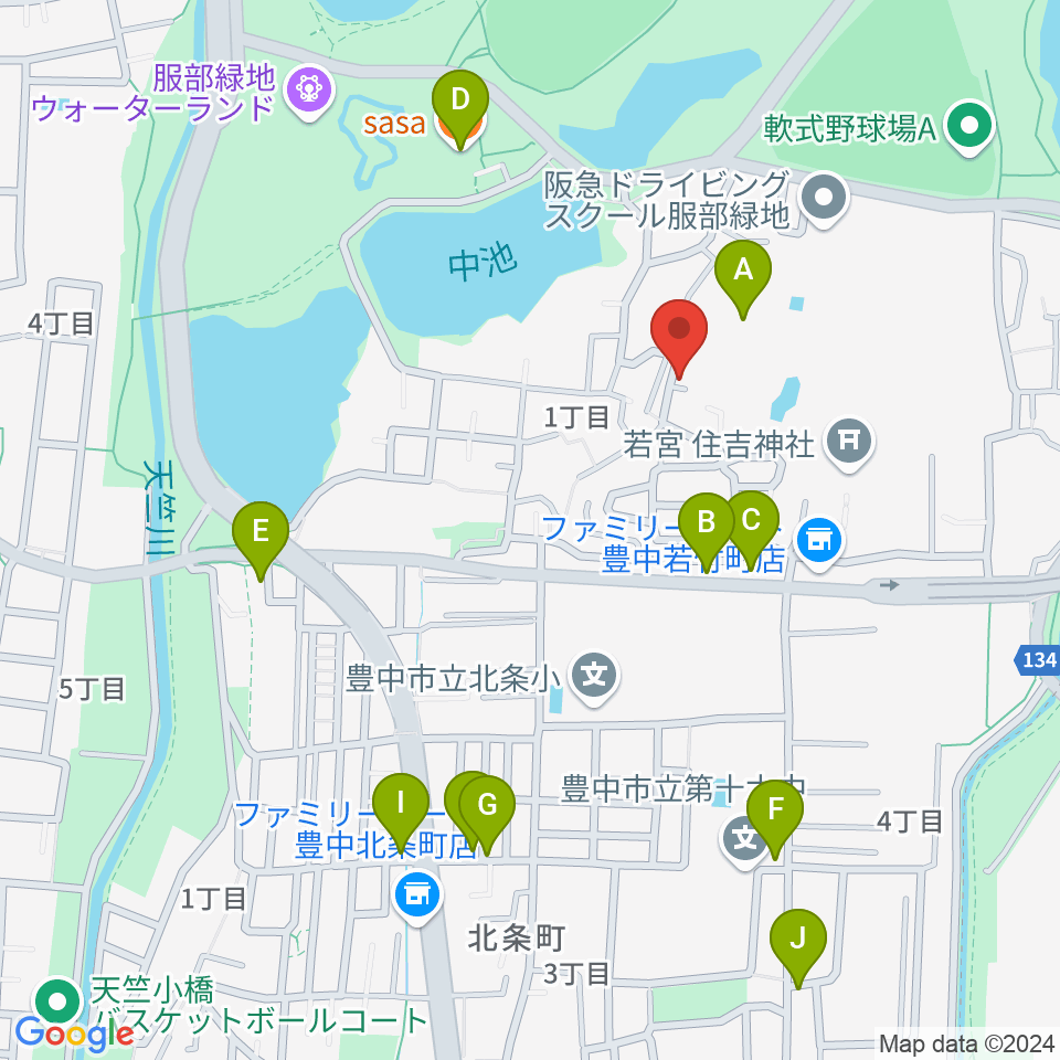 ピアノのへや・こびとのへや周辺のファミレス・ファーストフード一覧地図