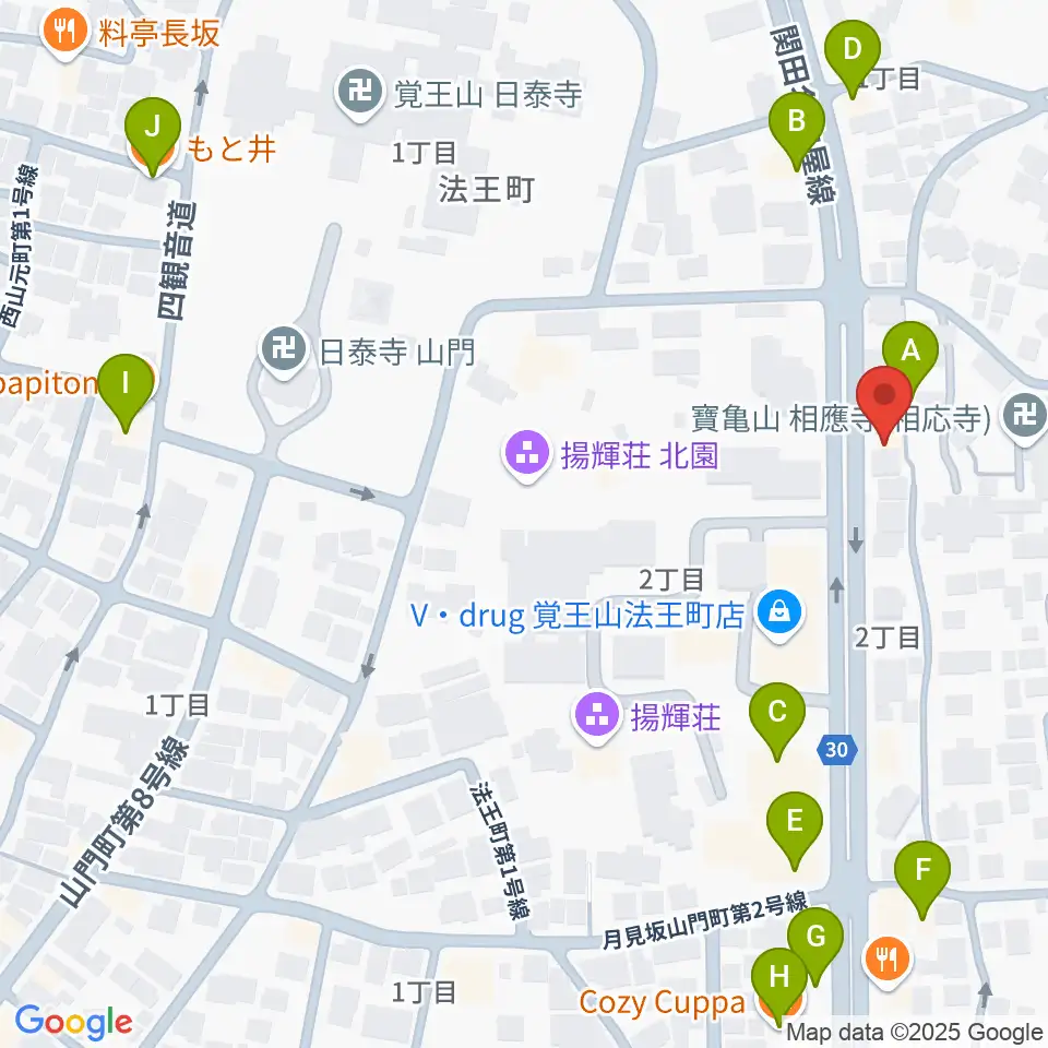 music studio blue周辺のファミレス・ファーストフード一覧地図