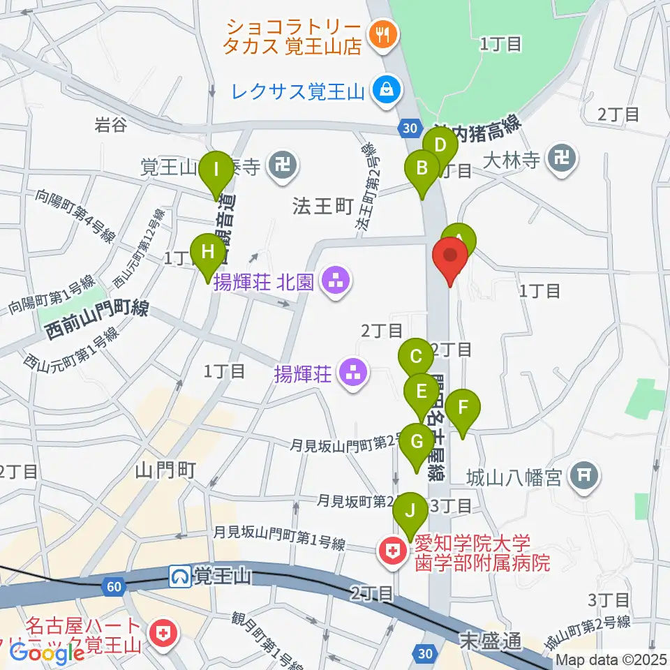 music studio blue周辺のファミレス・ファーストフード一覧地図