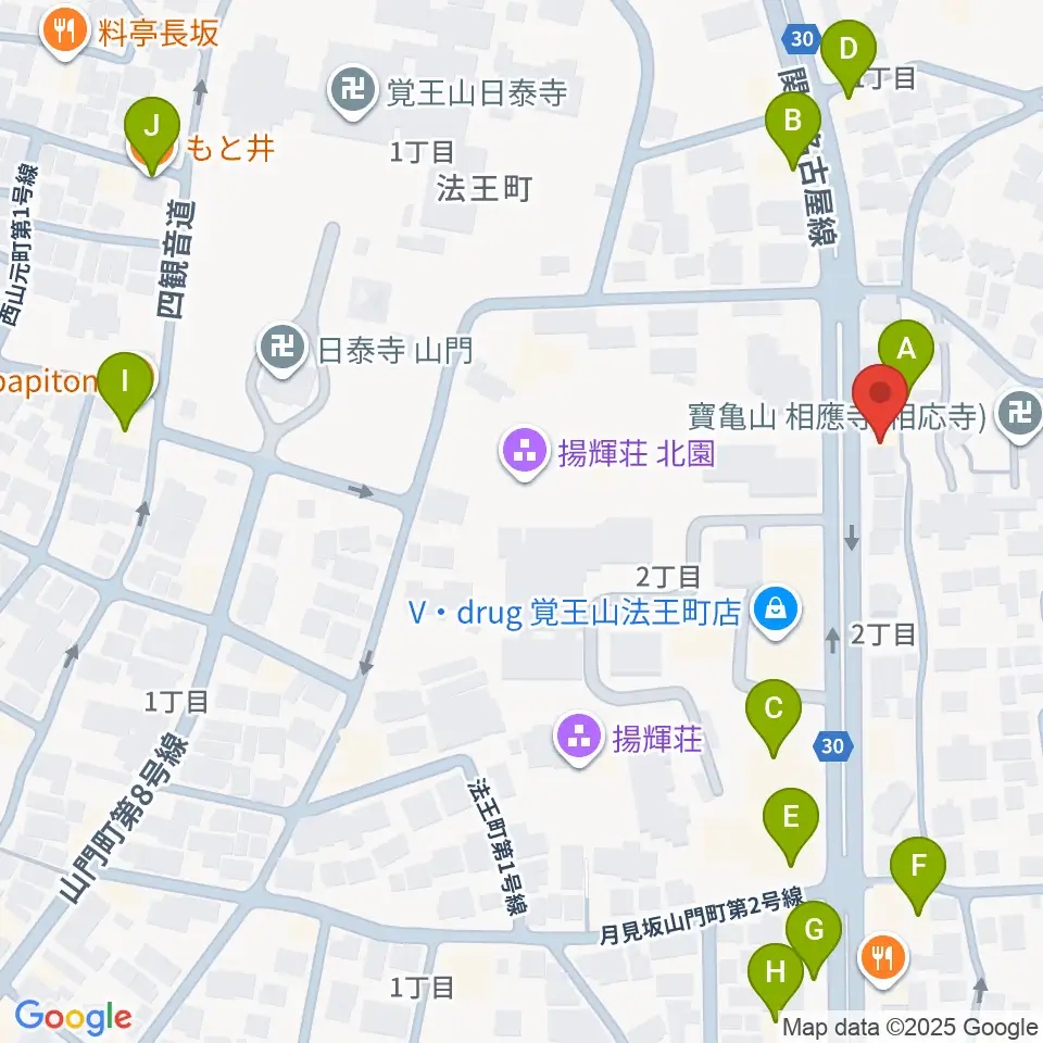 music studio blue周辺のファミレス・ファーストフード一覧地図