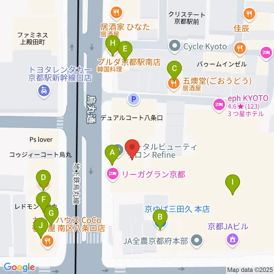 ノリキスタジオ周辺のファミレス・ファーストフード一覧地図