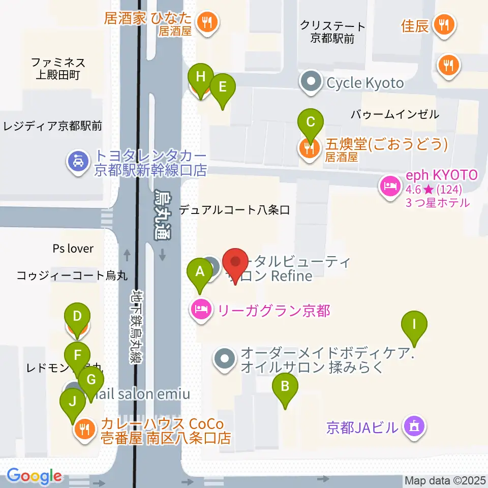 ノリキスタジオ周辺のファミレス・ファーストフード一覧地図