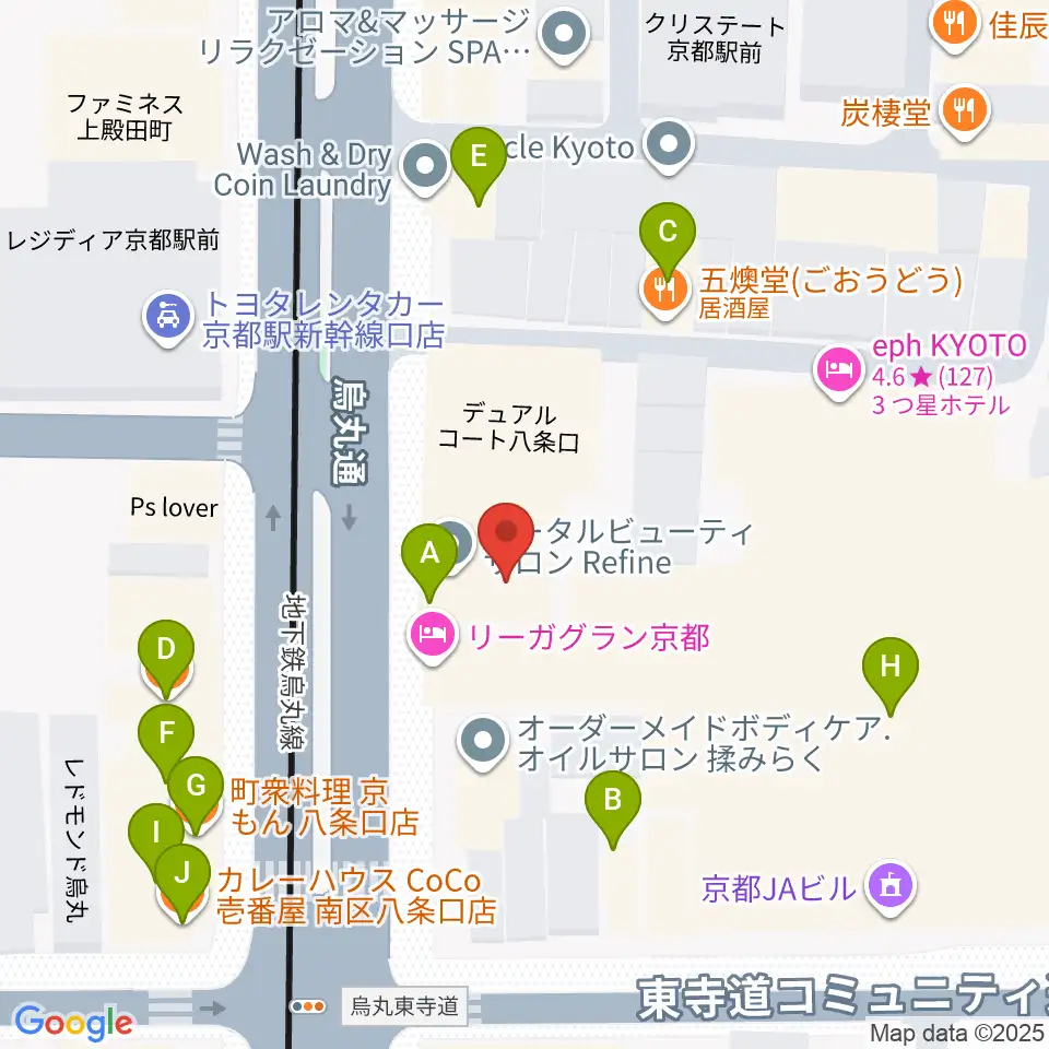 ノリキスタジオ周辺のファミレス・ファーストフード一覧地図