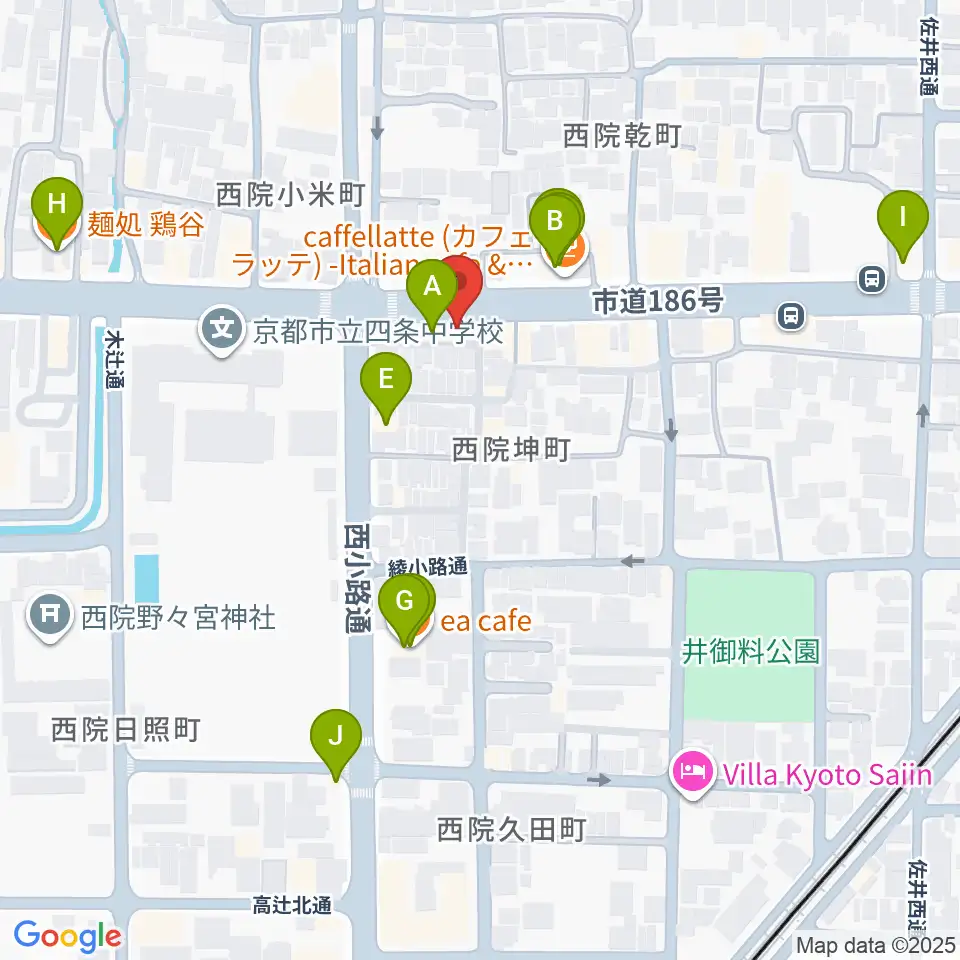 スタジオハナマウイOKUSHA周辺のファミレス・ファーストフード一覧地図