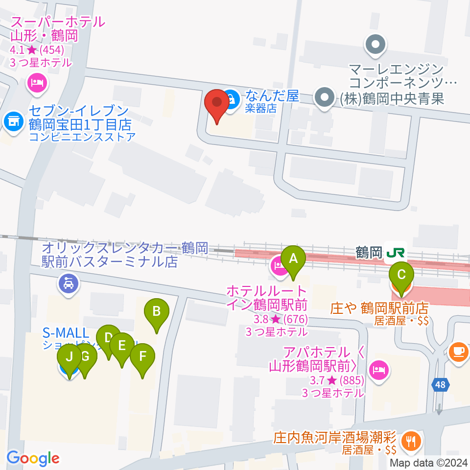 なんだ屋周辺のファミレス・ファーストフード一覧地図