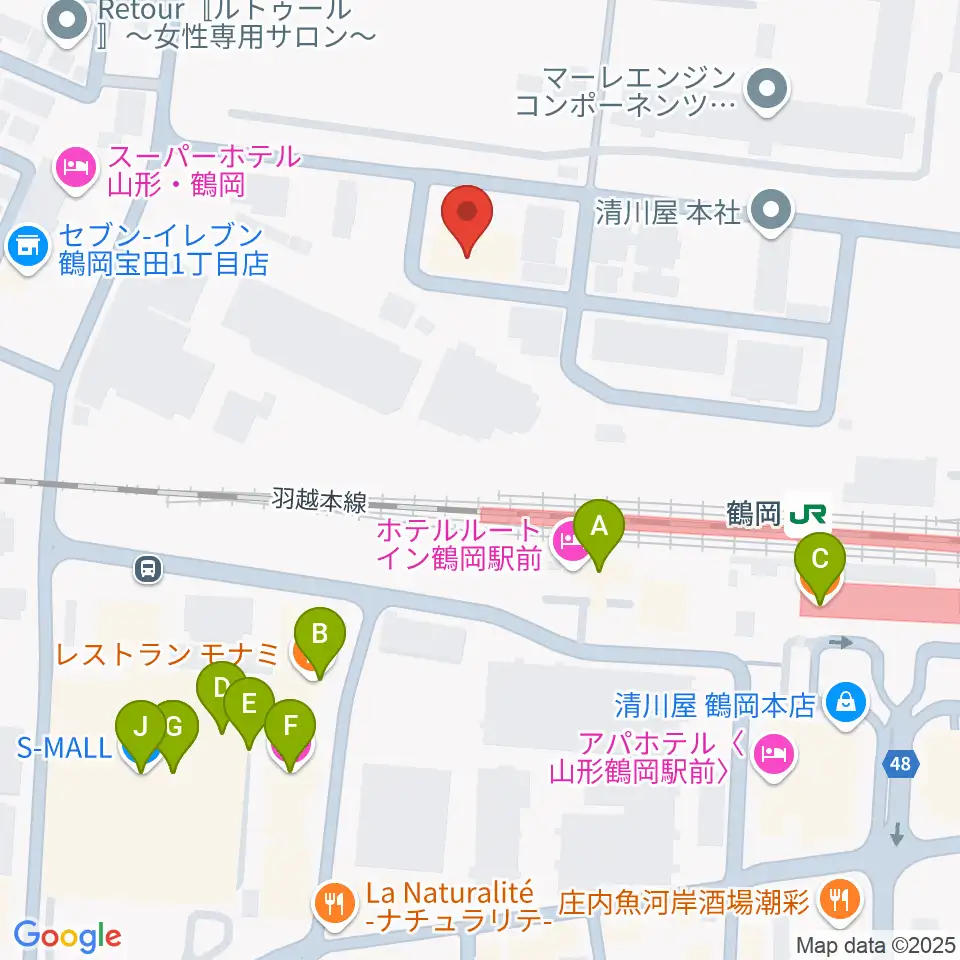 なんだ屋周辺のファミレス・ファーストフード一覧地図