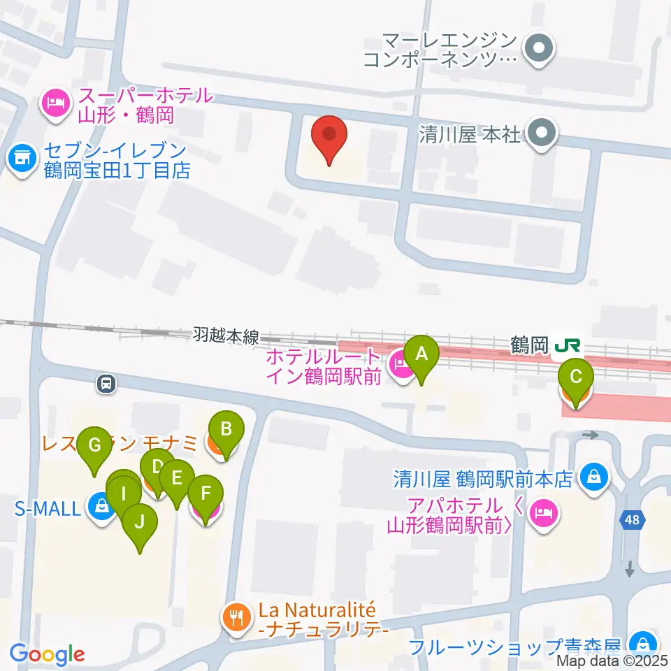 なんだ屋周辺のファミレス・ファーストフード一覧地図