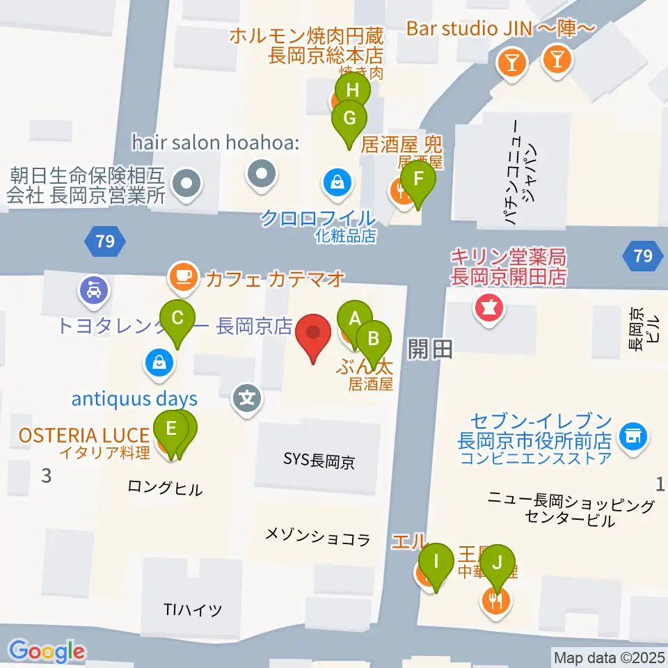 スタジオタルレック周辺のファミレス・ファーストフード一覧地図