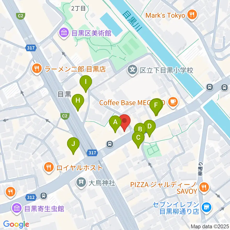 インターセプター周辺のファミレス・ファーストフード一覧地図