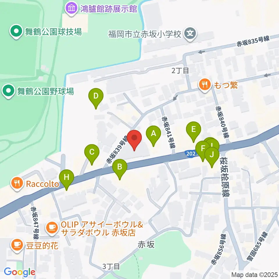 ファイネストピアノ福岡周辺のファミレス・ファーストフード一覧地図