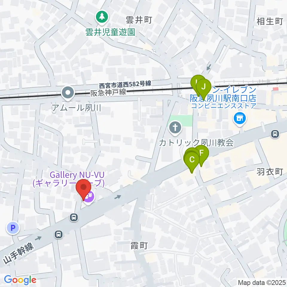 スタジオヌーブ周辺のファミレス・ファーストフード一覧地図