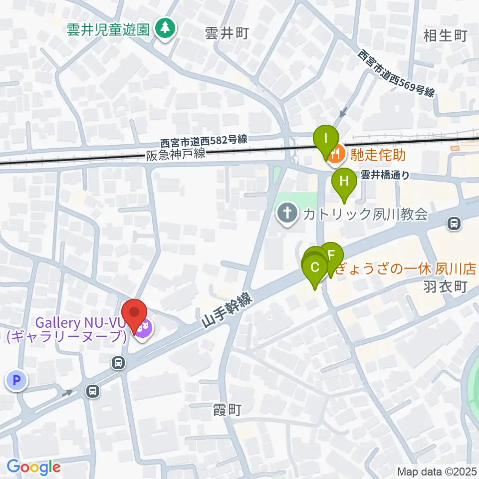 スタジオヌーブ周辺のファミレス・ファーストフード一覧地図