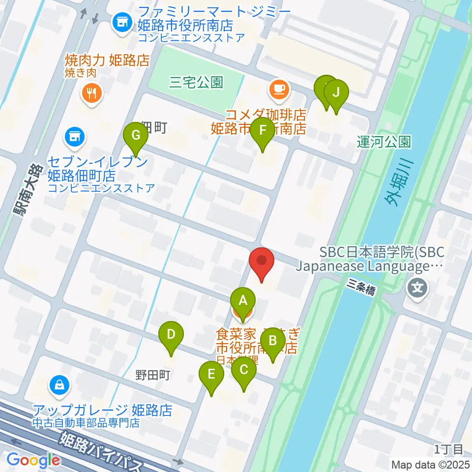 Beta Music 姫路南店周辺のファミレス・ファーストフード一覧地図