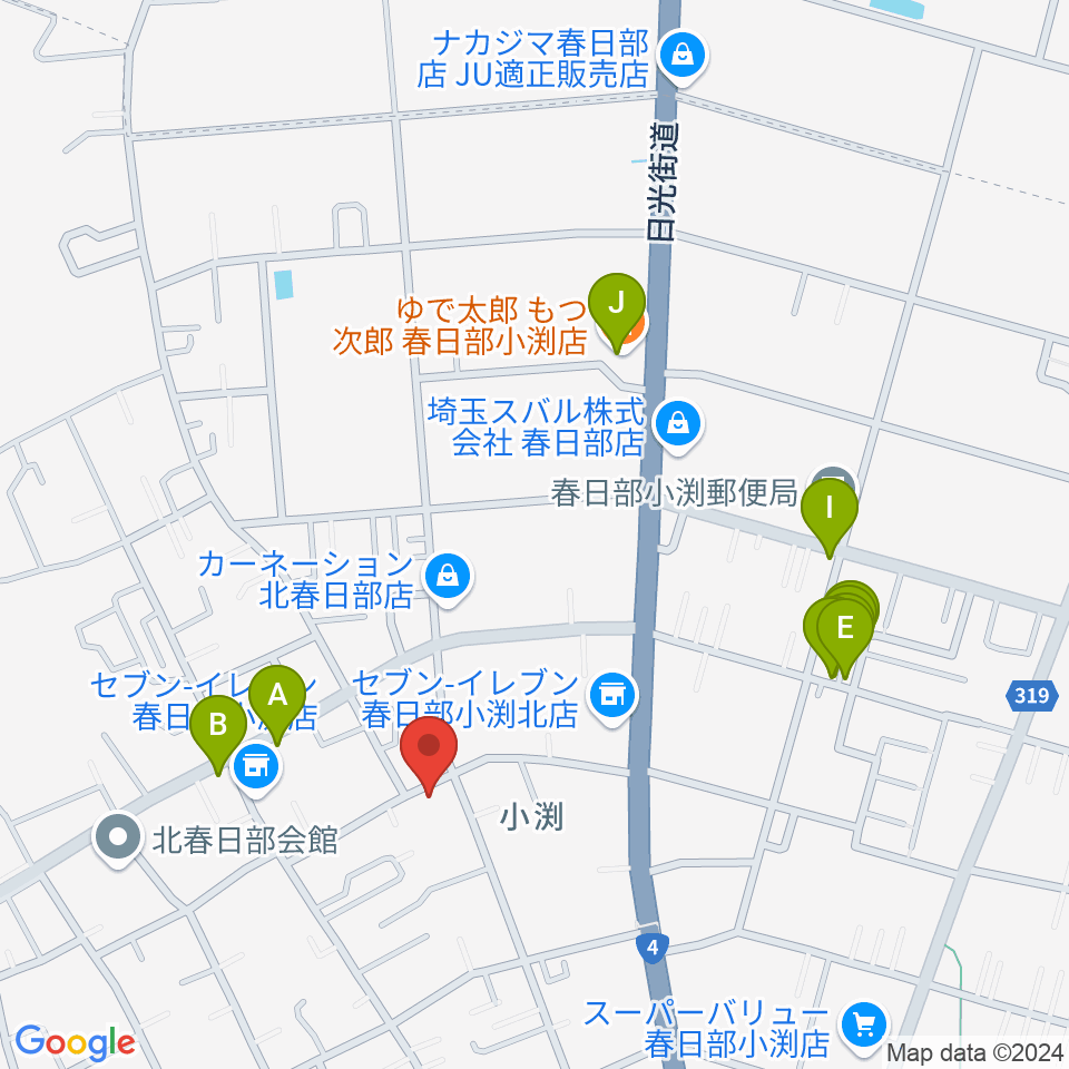 サトウ楽器周辺のファミレス・ファーストフード一覧地図