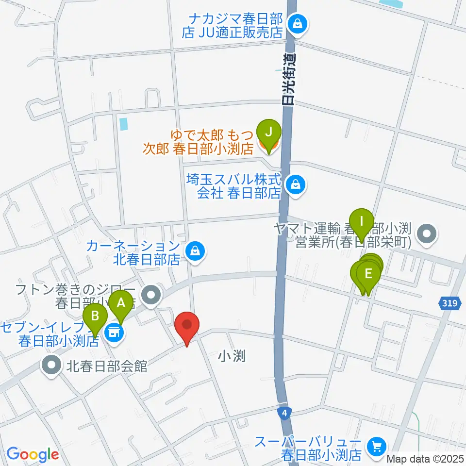 サトウ楽器周辺のファミレス・ファーストフード一覧地図