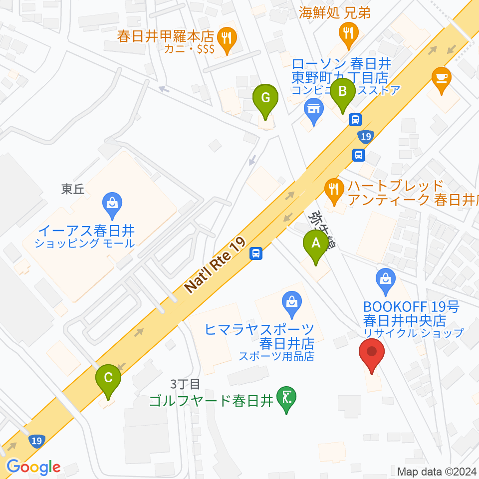 BLスタジオ 春日井店周辺のファミレス・ファーストフード一覧地図