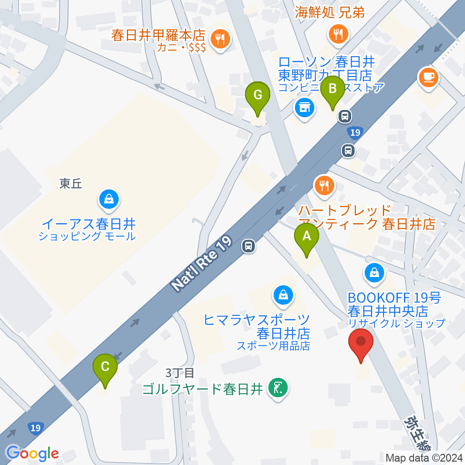 BLスタジオ 春日井店周辺のファミレス・ファーストフード一覧地図