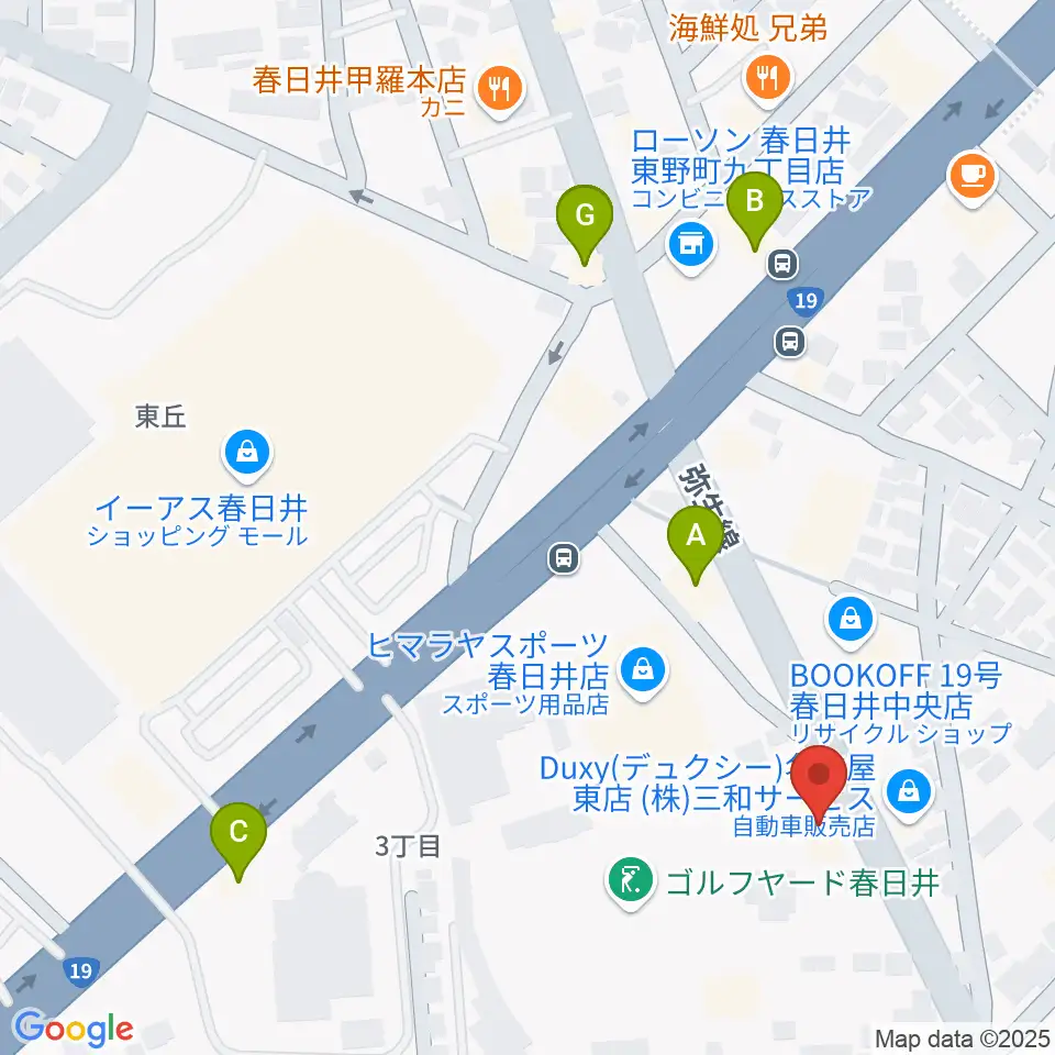 BLスタジオ 春日井店周辺のファミレス・ファーストフード一覧地図
