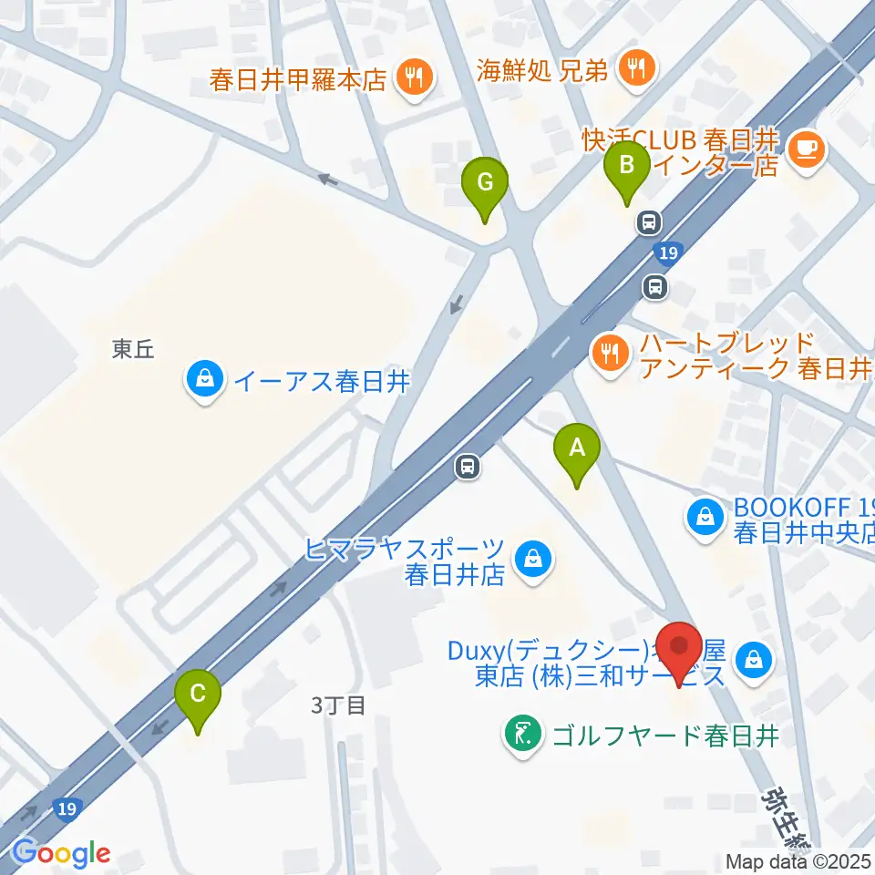 BLスタジオ 春日井店周辺のファミレス・ファーストフード一覧地図