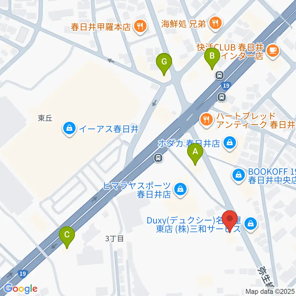 BLスタジオ 春日井店周辺のファミレス・ファーストフード一覧地図