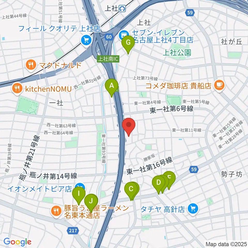 BlueMonkeyスタジオ周辺のファミレス・ファーストフード一覧地図