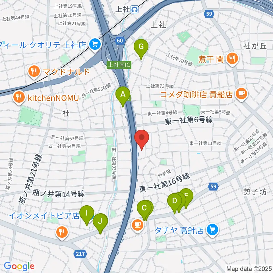 BlueMonkeyスタジオ周辺のファミレス・ファーストフード一覧地図