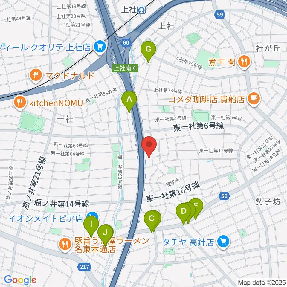 BlueMonkeyスタジオ周辺のファミレス・ファーストフード一覧地図