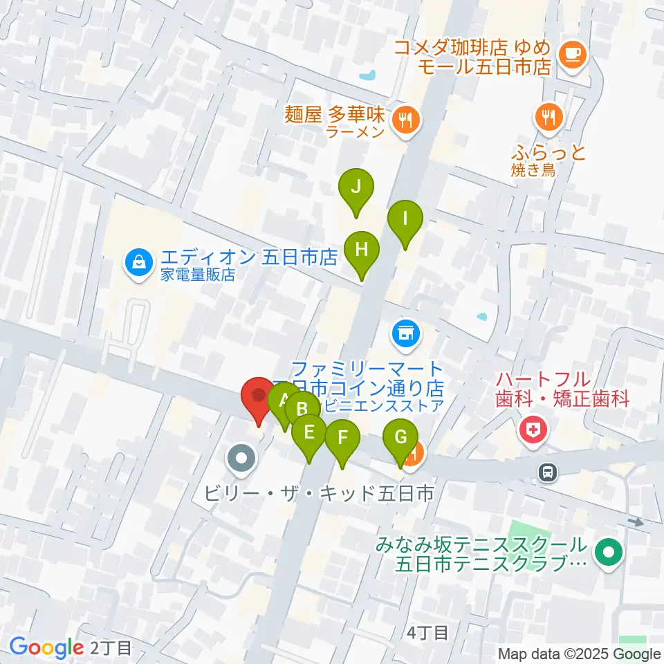 ライフワン ミュージック周辺のファミレス・ファーストフード一覧地図